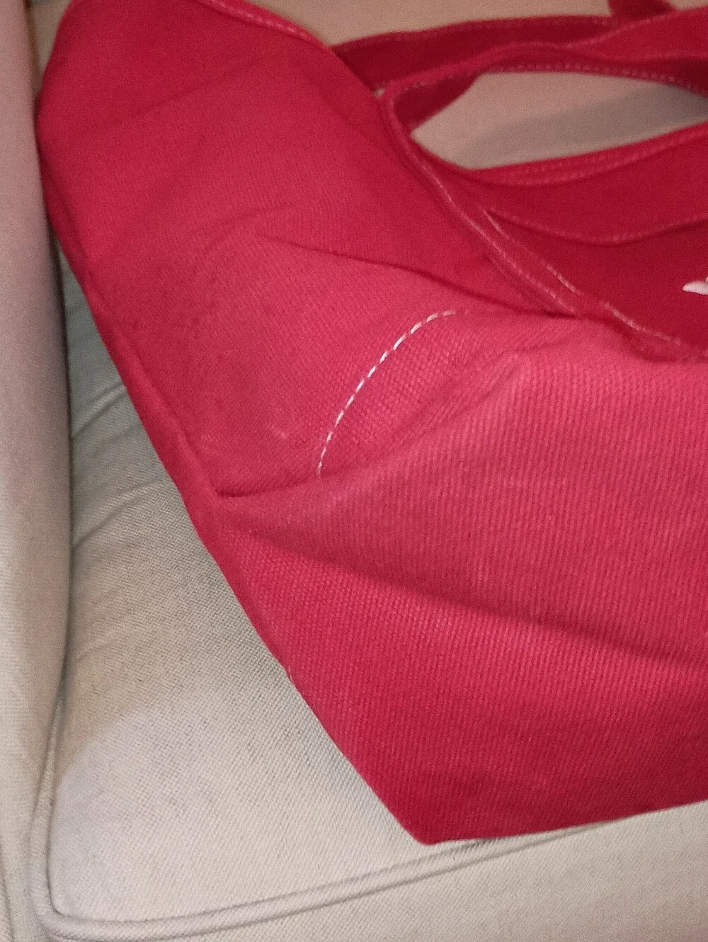 Super Unique Vintage Huggies Large Red Canvas Tote Bag